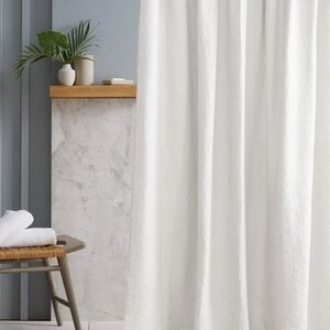 Quince White Waffle Showe Curtain NWOT